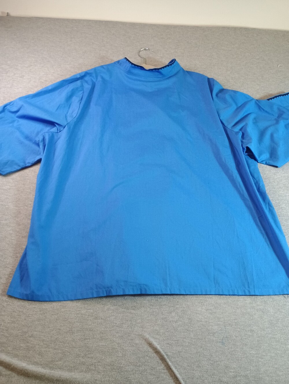 Bob Mackie Women's Size 3X Embroidered Blue Long-Sleeve Tunic Top - Picture 8 of 10